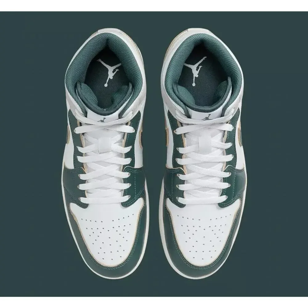 Nike Air Jordan 1 Mid SE Shoes White Oxidized Green Sail FQ7720-103 Men's NEW